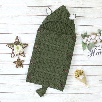 Stevvex Knitted Newborn Baby Blanket Baby Sleeping Bags Stroller Bedding Warm Swaddle Wrap