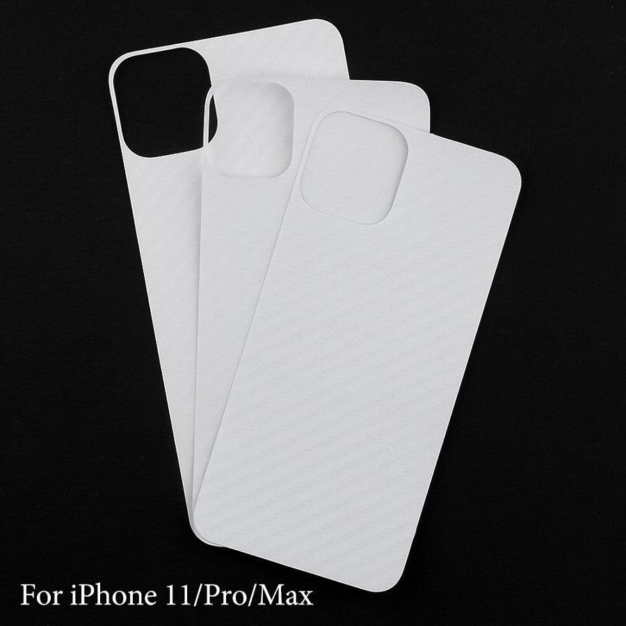 2Pcs Carbon Fiber Matte Back Film For iPhone 14 13 12 Mini 11 Pro XR X XS Max 7 8 Plus SE3 Transparent Scratch Resistant Sticker Slim Fit Clear Transparent 3D Carbon Fiber Back Skin Rear Screen Guard Protector Sticker Stevvex