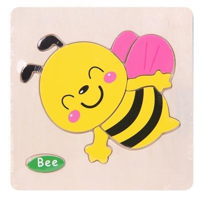 Baby Toys Wooden 3D Puzzle Cartoon Animal Intelligence Kids Educational Brain Teaser Children Tangram Shapes Learning - SJB-DIAMOND ELITES