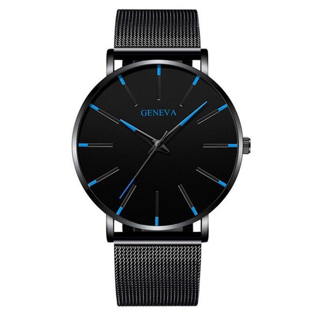 Minimalist Men's Fashion Ultra Thin Watch Simple Men Business Stainless Steel Mesh Belt Quartz Watch Relogio Masculino - SJB-DIAMOND ELITES