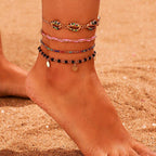 Luxury Leg Brecelet Gold Color Tassel Beads Anklet Bracelet for Leg for Women Set - SJB-DIAMOND ELITES