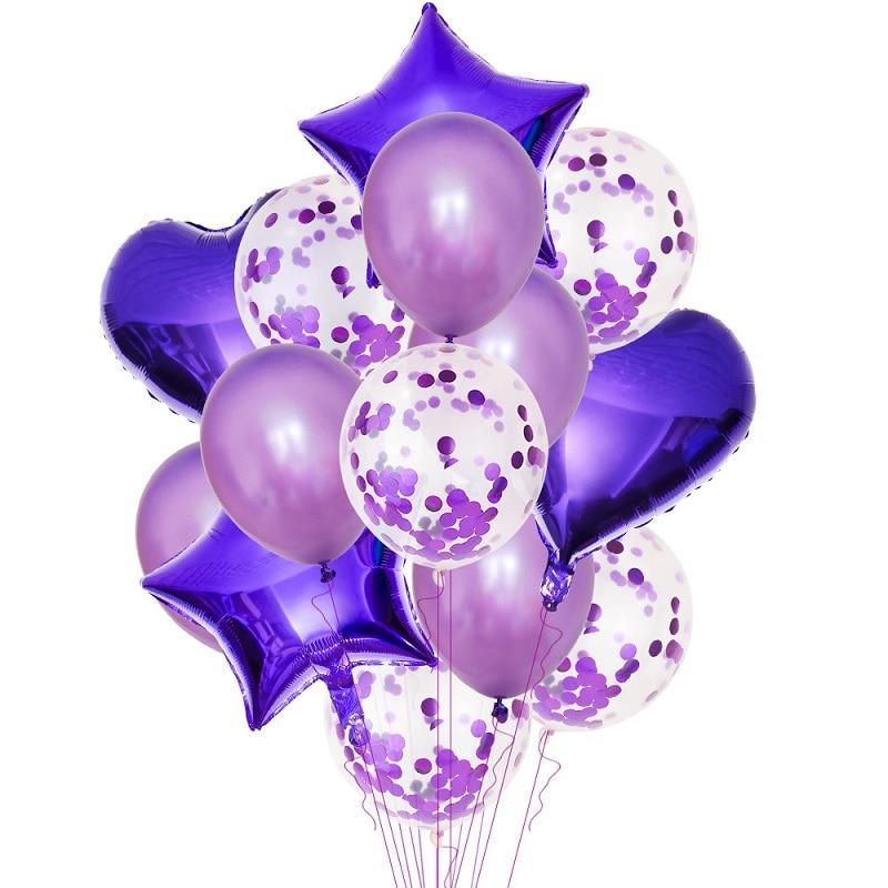 14Pcs Multi Confetti Balloons For Happy Birthday Party Balloons In Several Luxury Variant Helium Ballons For Celebrations for Boy Girls and  Babies party - SJB-DIAMOND ELITES