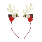Luxury Christmas Antler Baby Girl Headbands Hair Accessories Xmas Deer Ear Flower Crown Hairband for Newborn Baby