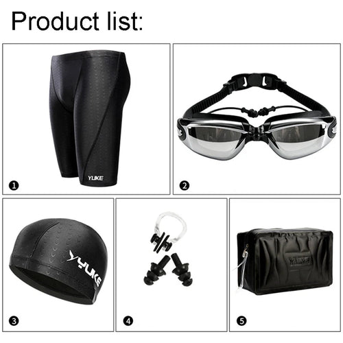 Men Swim Shorts Waterproof Goggles & Ear-plug Cap - SJB-DIAMOND ELITES