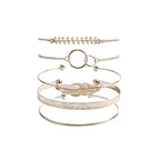 Luxury Modern Gold Crystal Elegant Woman and Lady Brecelets in Sets of  5Pcs/sett for Women Punk Boho Beach Bangle Jewelry Gift