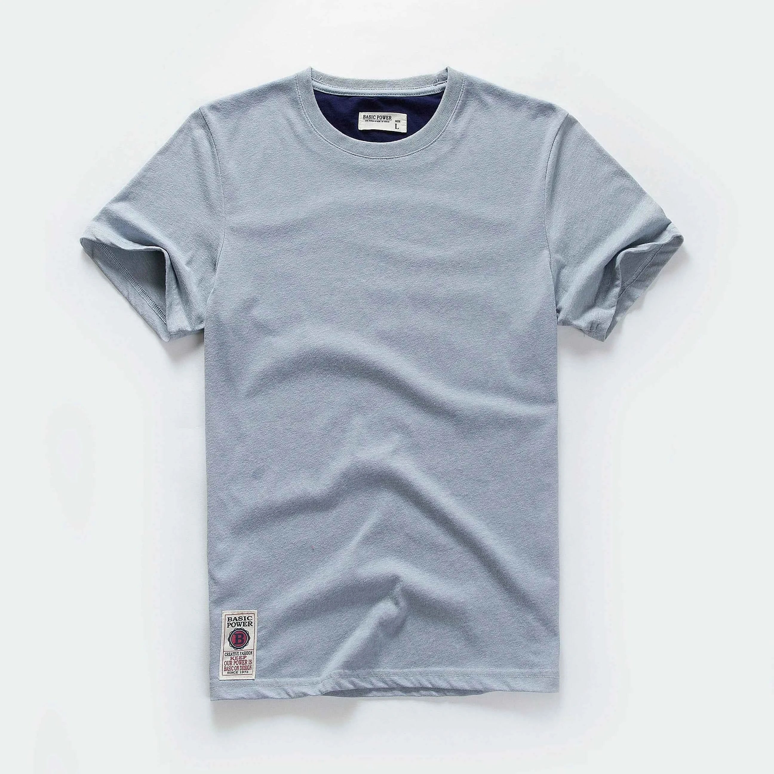 Classic Cotton Men's Solid O-Neck Tee THRIXINE