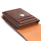 Universal Leather Case for iPhone Mens PU Leather Vertical Case with Belt Clip for iPhone Waist Pack Belt Clip Bag for 3.5-6.3" Mobile Phone Pouch Phone Cover Stevvex