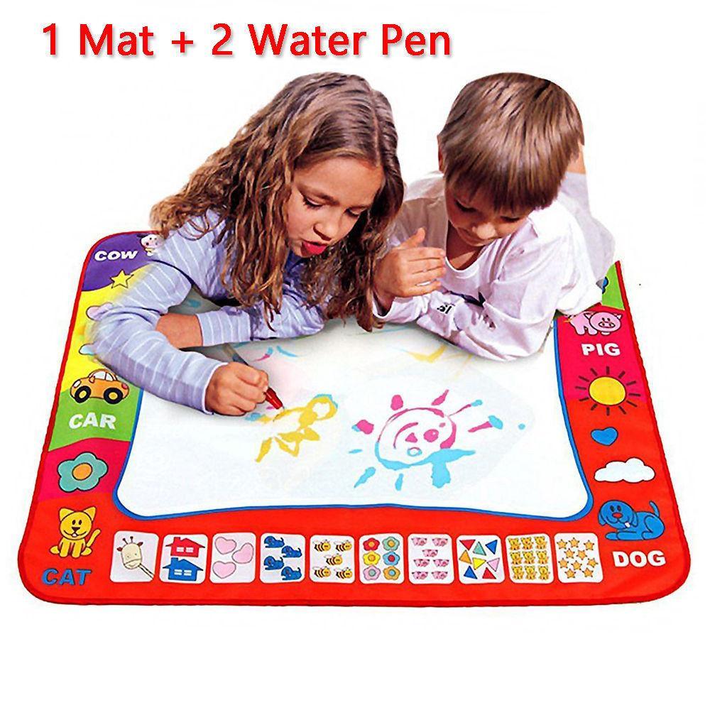 1-6 Years Children Kids Baby Drawing  Educational Water Mat Drawing Painting Toddler Board/ Charpet With Magic Water Pen Gift 45.5 X 29cm (White) - SJB-DIAMOND ELITES