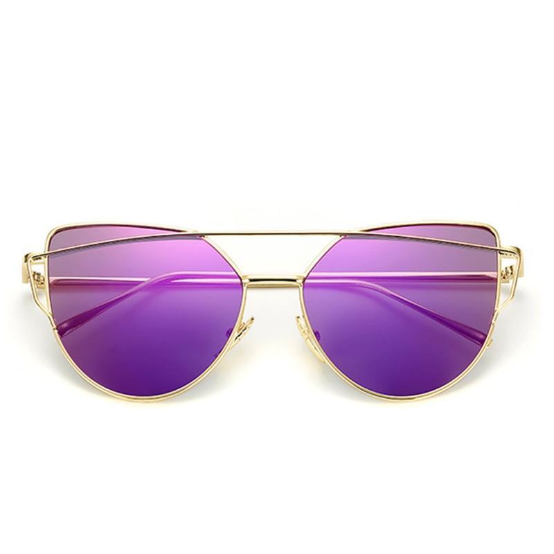 NEW  Stevvex Designer Cat eye Sunglasses For Women and Ladies in Vintage Metal Reflective Glasse Mirror Retro Oculos De Sol Gafas Style With UV 400 Protection - SJB-DIAMOND ELITES