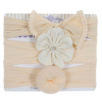 Fashion Baby Nylon Bow Headband Newborn Bowknot Round Ball Head wrap Flower Turban Girls Hair Bands Bow For Kids