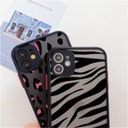 Leopard Print Elegant Pattern Protective Phone Case Translucent Hard Back With Silicone Leopard Pattern Phone Case For Iphone 11 Pro Max 12 13 Mini X Xs Max 7 8 Plus Mobile Phone Protective Case Stevvex