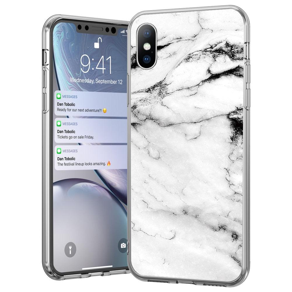 Stylish Marble Stone Texture Phone Case For Iphone 12 Pro 13 Pro Max Unique Solid Color Marble Soft Cover Silicone Mobile Phone Case Stevvex