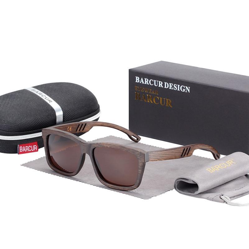 New Elegant Square Sunglasses Bamboo Brown Wood Sun glasses Polarized Vintage For Women and Men With UV400 Protection - SJB-DIAMOND ELITES