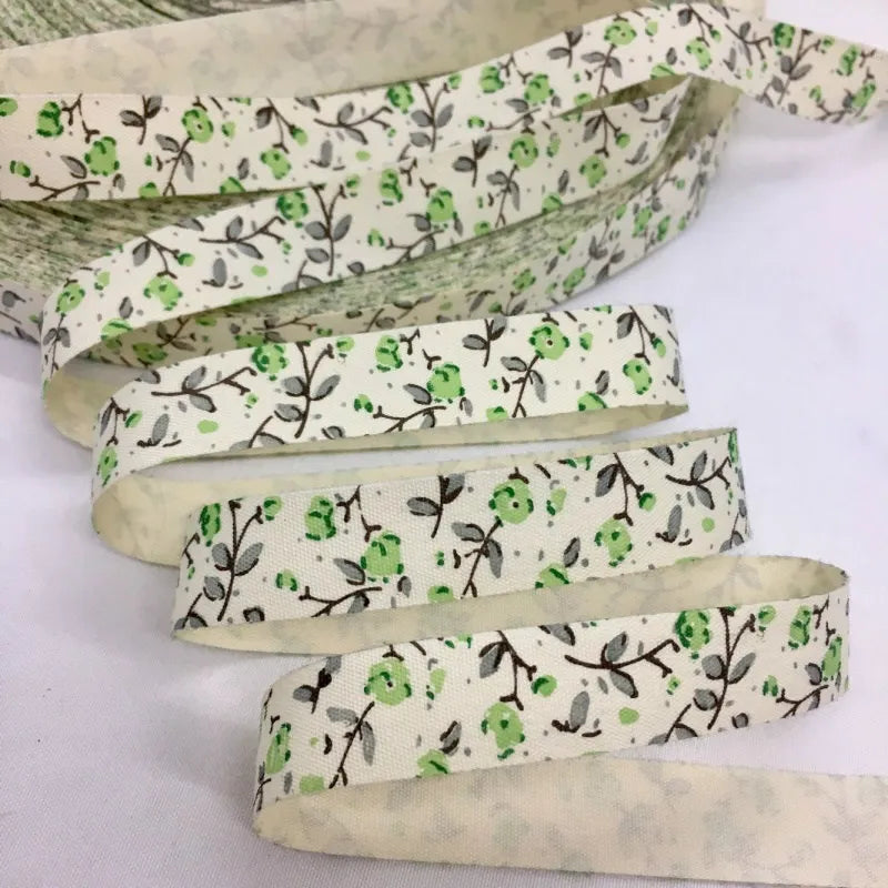 5Y 1.5cm/2.5cm Flowers Printed Cotton Floral Ribbon For Handmade DIY Craft Scrapbook Gift Packing Easter Wedding Christmas Deco Lootquake LLC