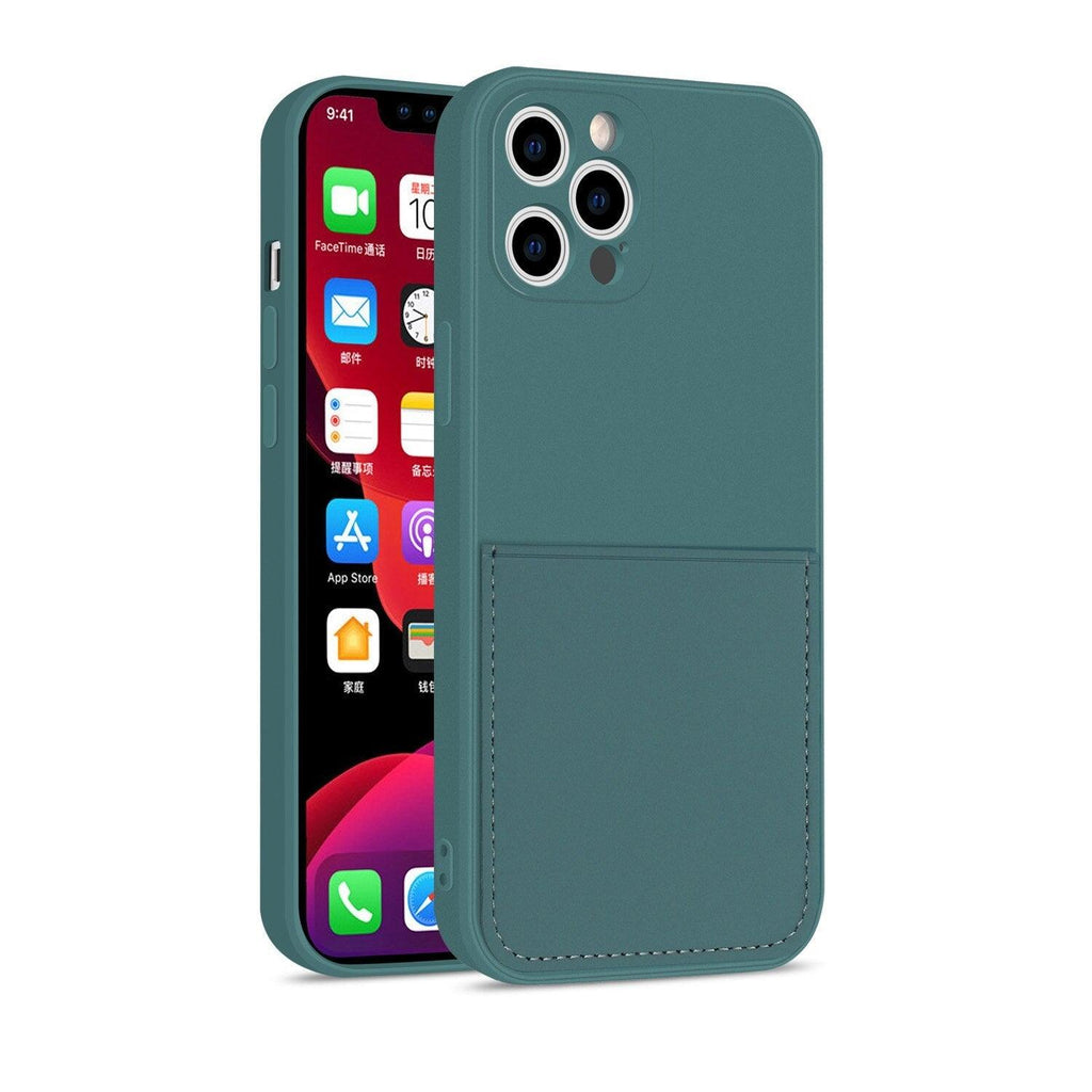 Simple Wallet Case For iphone Silicone Case For iphone 13 12 11 Pro Max Mini With Card Holder Cover Classic Silicone Full Protection Anti-Scratch Shockproof Case Stevvex