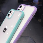Transparent Shockproof Bumper Phone Case For iPhone 11 12 13 14 Pro Max Mini Cute Candy Color Hard Cover  Luxurious Translucent Case for iPhone Stevvex