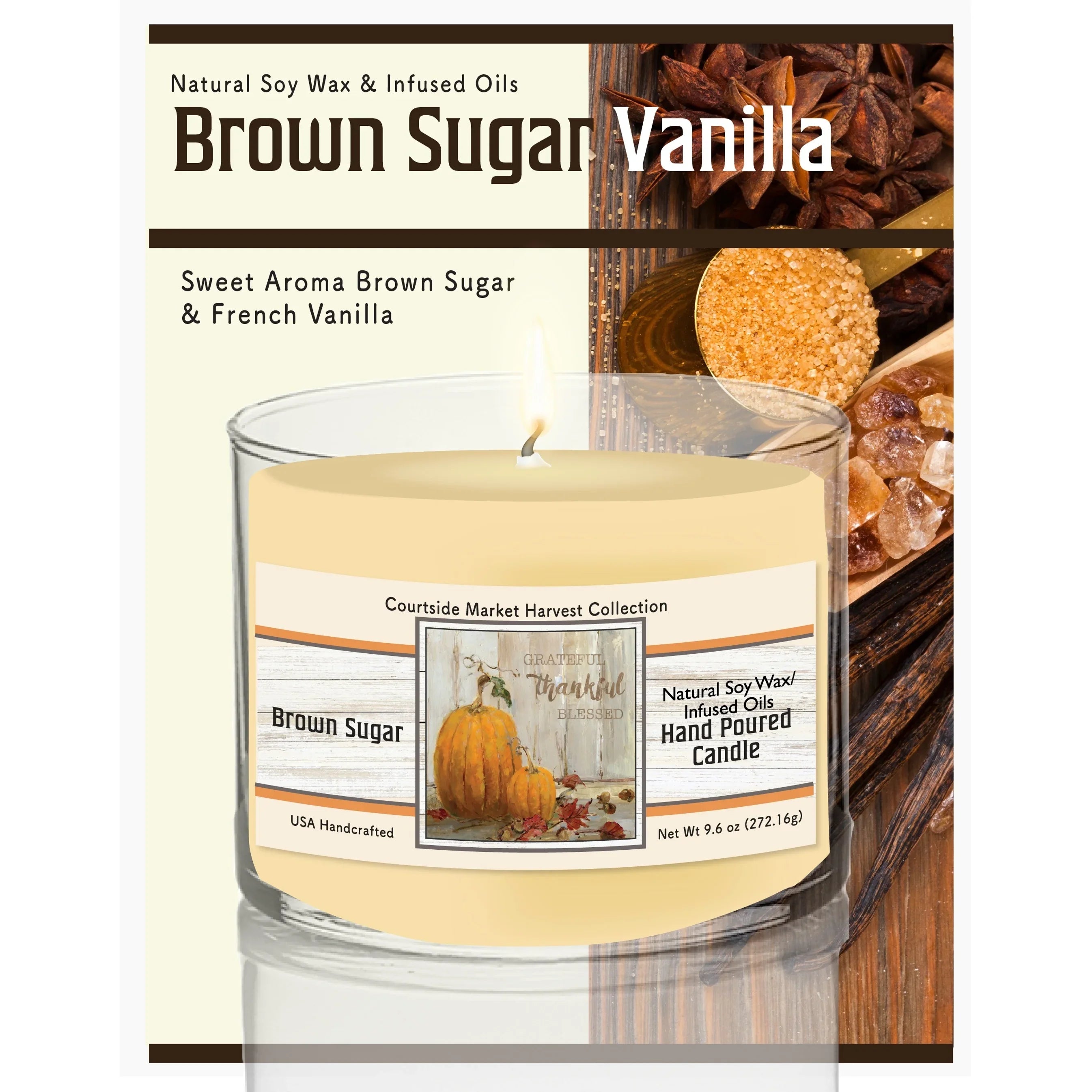 TD Courtside Market Pumpkin Patch Soy Wax Scented Candle Glass Jar Lootquake LLC