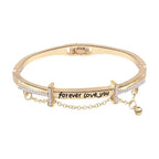 Rose Gold Stainless Steel Bracelets & Bangles Female Heart Forever Love Charm Bracelet For Women - SJB-DIAMOND ELITES