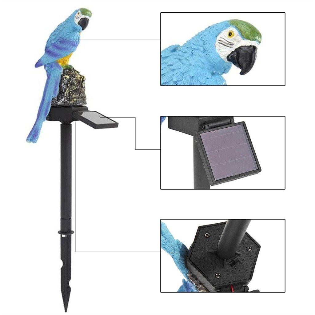 Decorative LED Garden Waterproof Yard Lamp In Shape Of Parrot Outdoor Resin Solar Lights For Pathway Doorway Lawn - SJB-DIAMOND ELITES