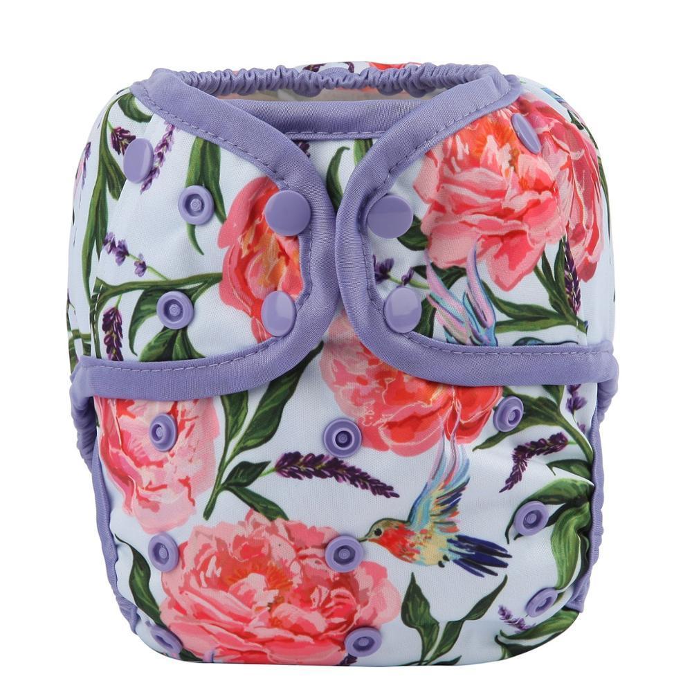 Baby Girl Pink One Size Cloth Diaper Cover Comfortable Nappy With Double Gusset Cartoon Designs Baby Boys Diapers Stevvex