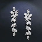 TREAZY Fashion Crystal Wedding Drop Earrings for Women Silver Color Bridal Dangle Earrings Brides Gifts Birthday Party Jewelry