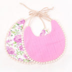 Double-deck Infant Baby Girl Boy Bib Kid Toddler Dinner Feeding Tassel Cotton Linen Burp Cloths