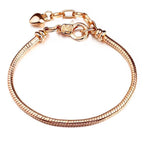 Luxury Modern High Quality Authentic Silver Color Snake Chain Fine Bracelet Fit European Charm Bracelet for Women With Heart and Star - SJB-DIAMOND ELITES