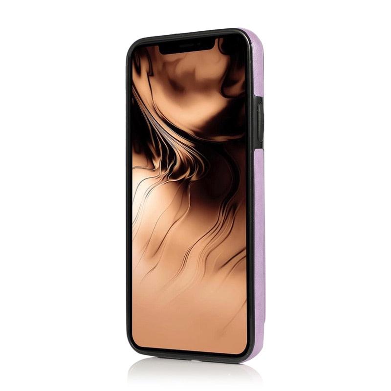 Leather Wallet Case For iPhone 11 Pro Max XS Max XR X 8 7 6S 6Plus 5 5S With Stand Card Pocket Case Cover Shockproof Texture PU Leather  Wallet Cover Stevvex
