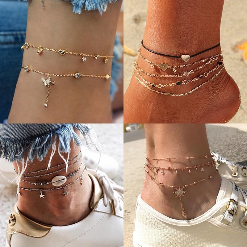 Luxury Bohemian Star Shell Ankle Bracelet Foot Jewelry Brecelet Simple Shell Anklets for Women Summer Style - SJB-DIAMOND ELITES