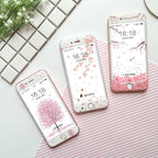 Flowers Cartoon Screen Protector For iPhone 13 12 11 Pro Max Soft Edge Tempered Glass on For iPhone XS MAX XR 7 8 PLUS Lovely Easy Installation Frame 9H Hardness Full Coverage Bubble Free Cute Lovely Cherry Blossom Design Glass For iPhone Stevvex