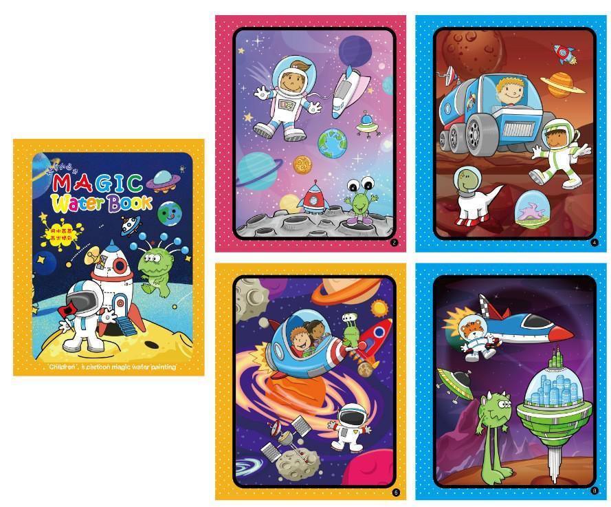 1pcs Magical Book Water Drawing Coloring Cartoons Books Doodle Pen Painting Drawing Board For Kids Toys Birthday Gift - SJB-DIAMOND ELITES