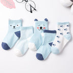 Luxury Modern 5pair Socks Set Kids Soft Cotton Socks Baby Cute Cartoon Warm Dots Fashion Sport Socks For Firls and Boys Kids