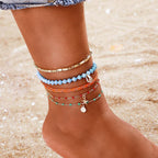 Luxury Leg Brecelet Gold Color Tassel Beads Anklet Bracelet for Leg for Women Set - SJB-DIAMOND ELITES