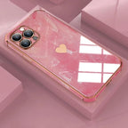 Luxury Shockproof Soft Case For iPhone 13 12 11 Pro Max XS XR X R 8 7 Plus iPhone12 12Pro iPhone11 Marble Texture Covers  Luxury Love Phone Case Cute Side Small Heart Pattern Soft Shockproof Full Lens Case for iPhone Stevvex