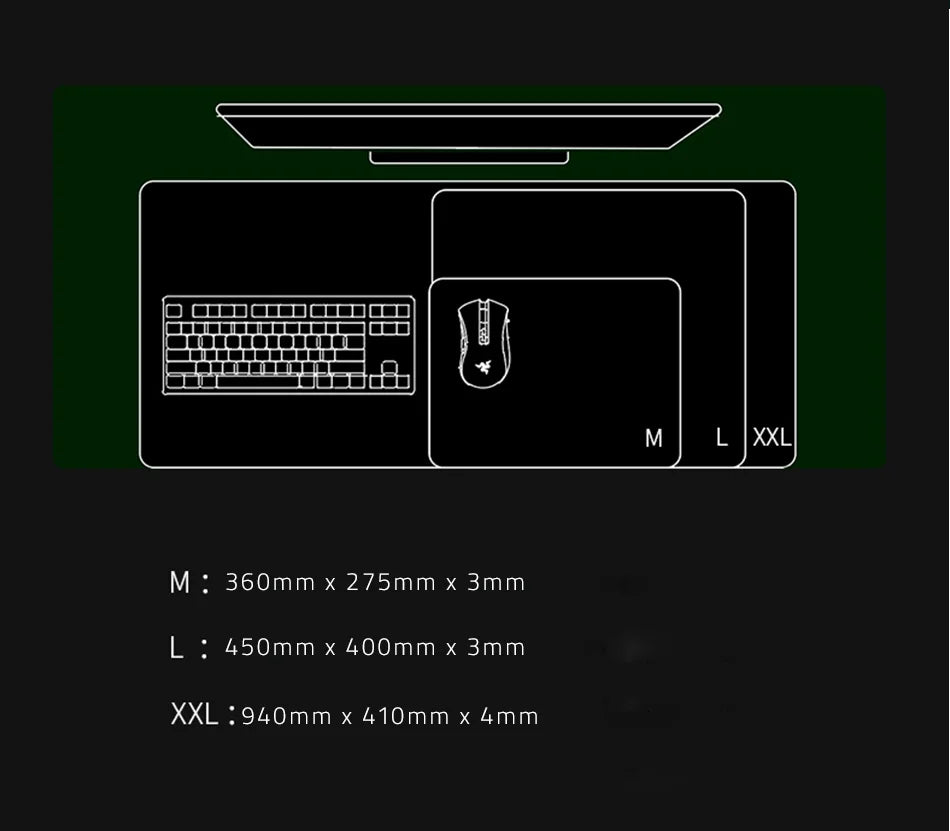 Razer Goliathus V3 Gaming Mouse Pad Soft High-Density Rubber Foam Gaming Mouse Mat Anti-Slip Mouse Mats