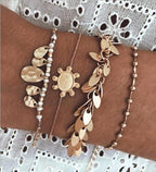 Bohemian Gold Tassel Bracelets For Women Summer Shell Clear Crystal Stone Luxury Jewelry - SJB-DIAMOND ELITES
