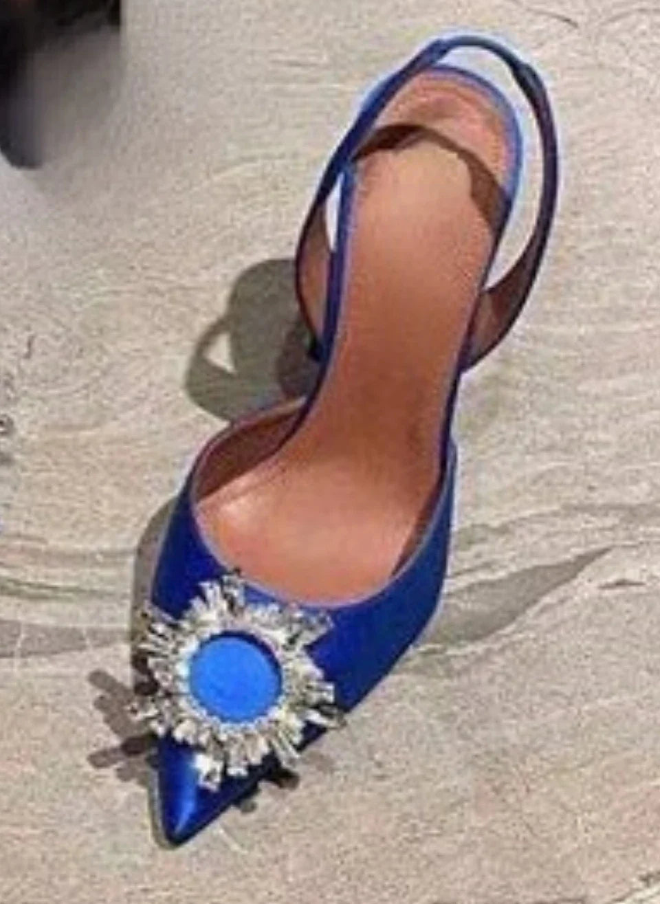 New Fashionable Half Slippers Women's Sandals Fashionable Sparkling Rhinestones Satin Wine Glass Heel Shoes Closed-Toe Slippers Lootquake LLC
