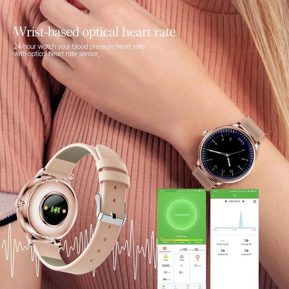 Luxury Modern Stylish Women Smart Watch With Round Screen Smartwatch For Girl Woman and Ladies With Heart Rate Monitor Compatible For Android and IOS Sistems - SJB-DIAMOND ELITES