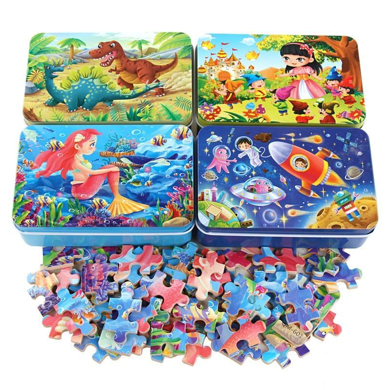 New 60 Pieces Wooden Toys Puzzle Kids Toy Cartoon Animal Wood Toys Puzzles For Child Early Educational Learning Toys for Children - SJB-DIAMOND ELITES