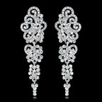 TREAZY Fashion Crystal Wedding Drop Earrings for Women Silver Color Bridal Dangle Earrings Brides Gifts Birthday Party Jewelry
