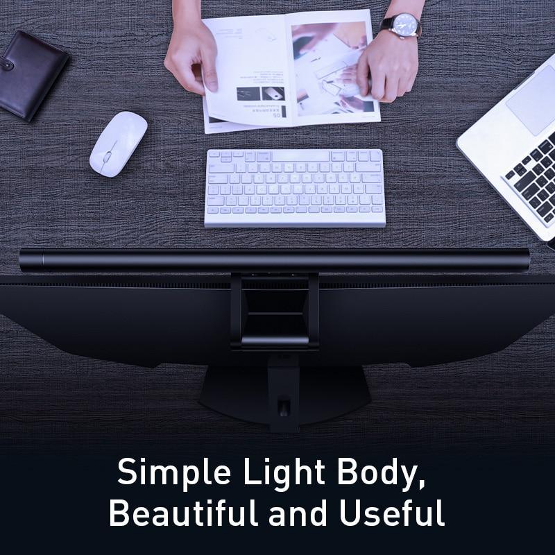 STEVVEX Screenbar LED Desk Lamp PC Computer Laptop Screen Bar Hanging Light Table Lamp Office Study Reading Light For LCD Monitor (Black) - SJB-DIAMOND ELITES