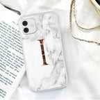 White A-Z Marble Texture Phone Cover For Iphone 12 Mini Soft Silicone Back Case Solid Name Phone Case Luxury Screen Camera Protection Shockproof Soft Cover Stevvex