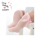 Non-slip Cotton Princess Knee High Long Skin-friendly Socks With Bow Mesh Newborn For Baby Girls Stevvex