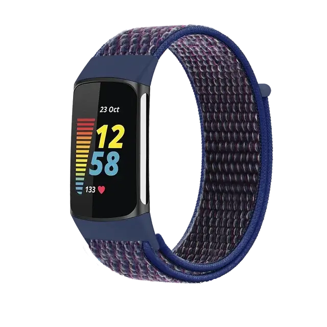 Fitbit Charge 5 6 Nylon Velcro Band - Durable Comfortable Strap - SJB-DIAMOND ELITES