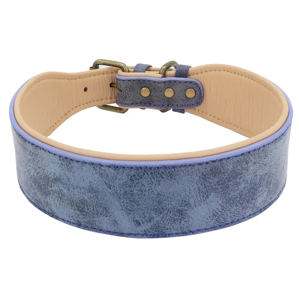 The Wide Luxe Collar - Padded Leather for Large Dogs Fashioned Furbabies