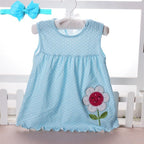 New Summer Cute Baby Girl Infant girl Princess Dress with Headband In Tutu Design With Flowers