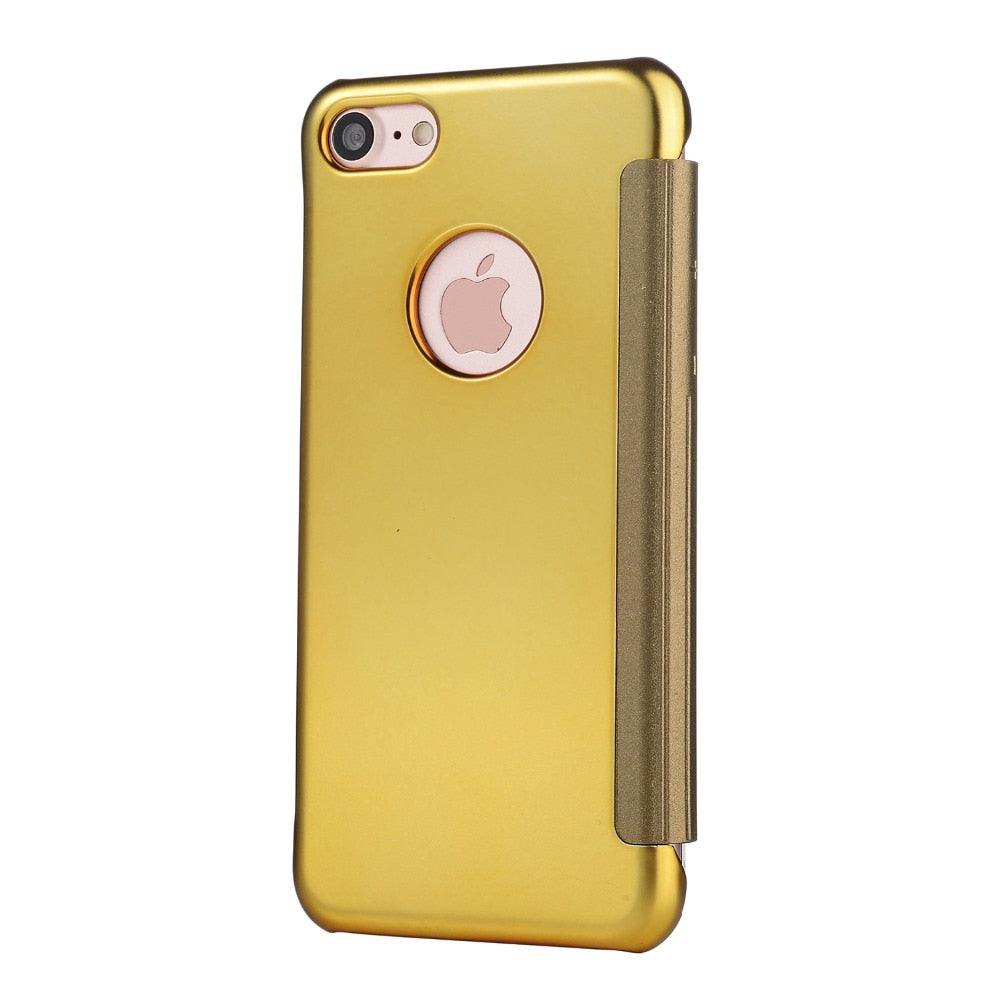 Luxury iphone Flip Case iphone 11 12 13 14 Cover Clear View Windows Mirror Magnetized Simple Closure Unique Flip Phone Stylish Case For iPhone Stevvex