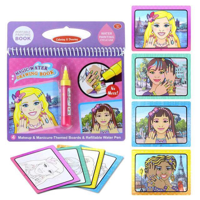 Reusable Magic Water Drawing Book With Pen Coloring Painting Book Drawing Board Juguetes Education Learning Toys for Children - SJB-DIAMOND ELITES