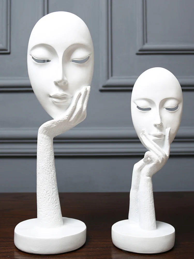 3D Face Mask Abstract Sculpture, Home Decoration Statue, Table Decorations Accessories, Art Figurine, Living Room Decor Lootquake LLC