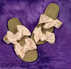 Women Slides 2 Straps Comfy Bow Slide Sandals Pink